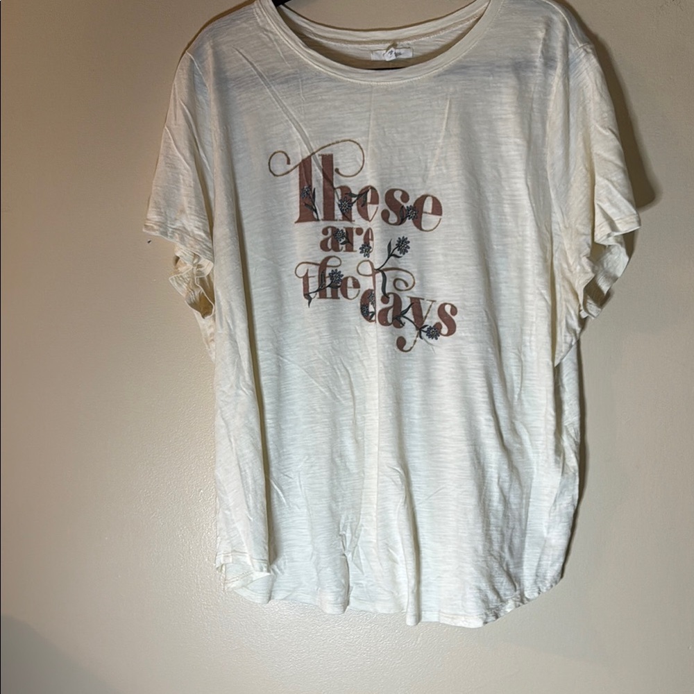 Maurices Black and White Relaxed Short Sleeve T-Shirt